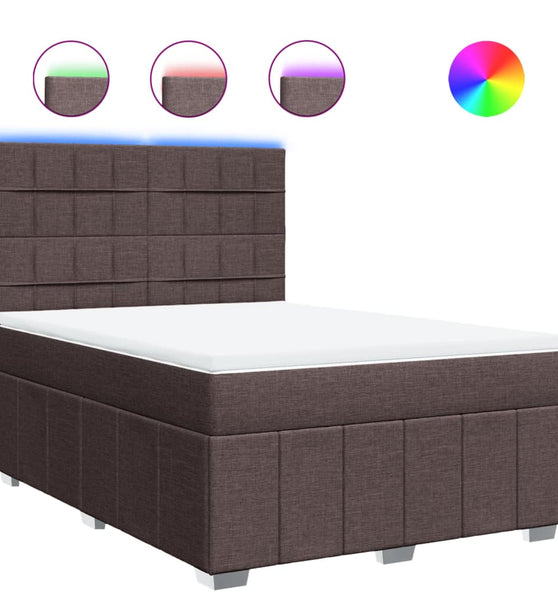 Boxspringbett mit Matratze Dunkelbraun 140x200 cm Stoff