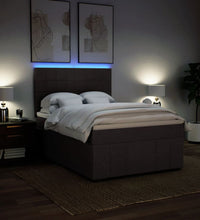 Boxspringbett mit Matratze Dunkelbraun 140x200 cm Stoff