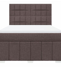 Boxspringbett mit Matratze Dunkelbraun 140x200 cm Stoff