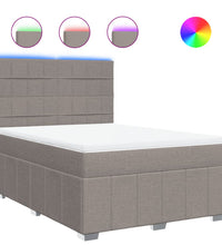 Boxspringbett mit Matratze Taupe 140x200 cm Stoff