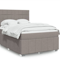 Boxspringbett mit Matratze Taupe 140x200 cm Stoff
