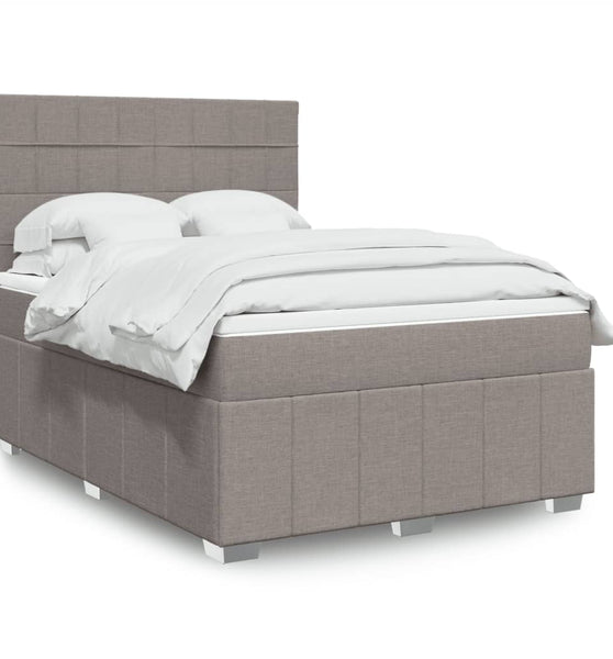 Boxspringbett mit Matratze Taupe 140x200 cm Stoff