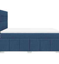 Boxspringbett mit Matratze Blau 140x200 cm Stoff