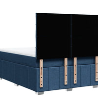 Boxspringbett mit Matratze Blau 140x200 cm Stoff