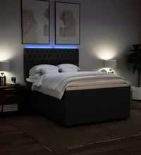 Boxspringbett mit Matratze Schwarz 140x200 cm Stoff