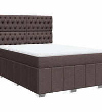 Boxspringbett mit Matratze Dunkelbraun 140x200 cm Stoff