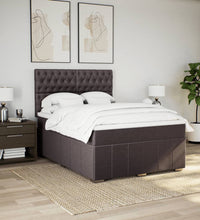 Boxspringbett mit Matratze Dunkelbraun 140x200 cm Stoff