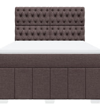 Boxspringbett mit Matratze Dunkelbraun 140x200 cm Stoff