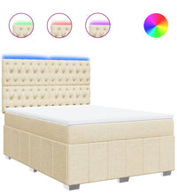 Boxspringbett mit Matratze Creme 140x200 cm Stoff