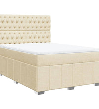 Boxspringbett mit Matratze Creme 140x200 cm Stoff
