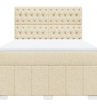 Boxspringbett mit Matratze Creme 140x200 cm Stoff