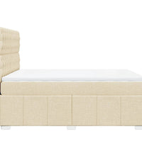 Boxspringbett mit Matratze Creme 140x200 cm Stoff