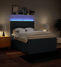 Boxspringbett mit Matratze Blau 140x200 cm Stoff