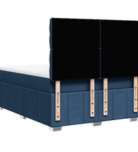 Boxspringbett mit Matratze Blau 140x200 cm Stoff