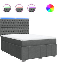 Boxspringbett mit Matratze Dunkelgrau 160x200 cm Stoff