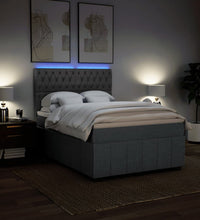 Boxspringbett mit Matratze Dunkelgrau 160x200 cm Stoff