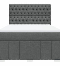 Boxspringbett mit Matratze Dunkelgrau 160x200 cm Stoff