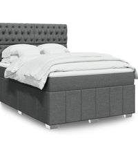 Boxspringbett mit Matratze Dunkelgrau 160x200 cm Stoff
