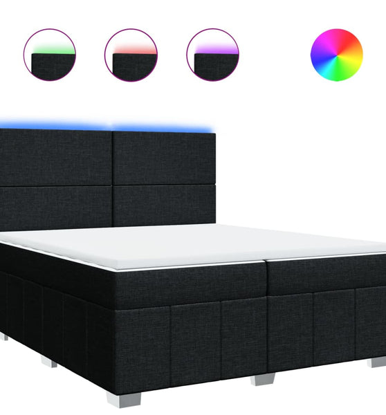 Boxspringbett mit Matratze Schwarz 200x200 cm Stoff