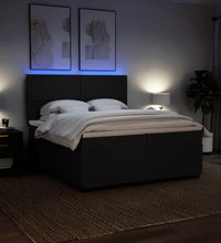 Boxspringbett mit Matratze Schwarz 200x200 cm Stoff