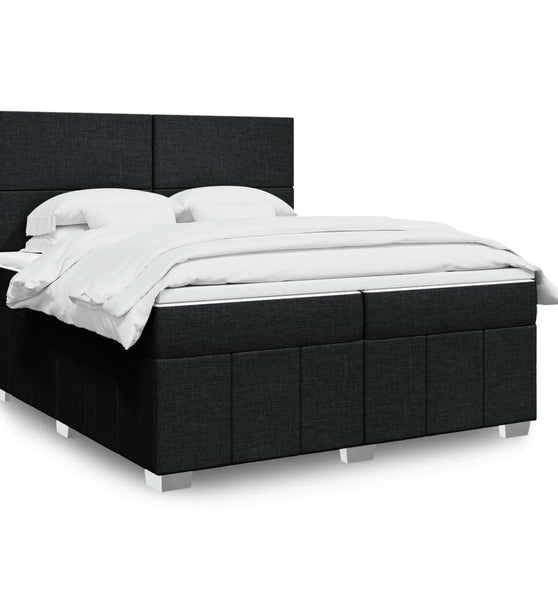 Boxspringbett mit Matratze Schwarz 200x200 cm Stoff