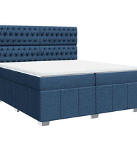 Boxspringbett mit Matratze Blau 200x200 cm Stoff