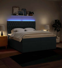 Boxspringbett mit Matratze Blau 200x200 cm Stoff