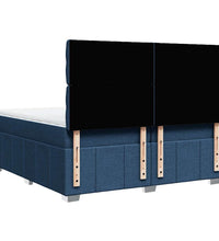 Boxspringbett mit Matratze Blau 200x200 cm Stoff