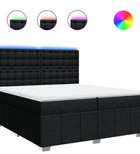 Boxspringbett mit Matratze Schwarz 200x200 cm Stoff