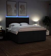Boxspringbett mit Matratze Schwarz 200x200 cm Stoff
