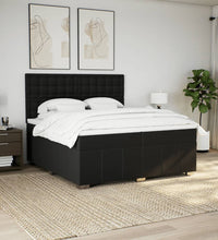 Boxspringbett mit Matratze Schwarz 200x200 cm Stoff