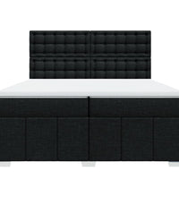 Boxspringbett mit Matratze Schwarz 200x200 cm Stoff