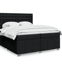 Boxspringbett mit Matratze Schwarz 200x200 cm Stoff