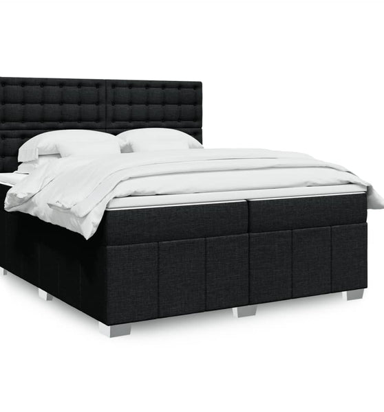 Boxspringbett mit Matratze Schwarz 200x200 cm Stoff