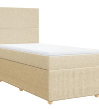 Boxspringbett mit Matratze Creme 80x200 cm Stoff