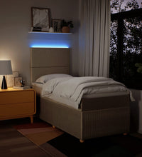 Boxspringbett mit Matratze Creme 80x200 cm Stoff