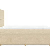 Boxspringbett mit Matratze Creme 80x200 cm Stoff