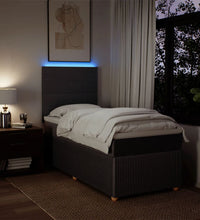 Boxspringbett mit Matratze Dunkelbraun 80x200 cm Stoff