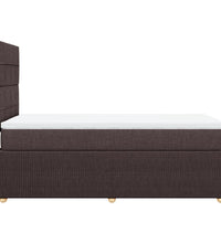 Boxspringbett mit Matratze Dunkelbraun 80x200 cm Stoff