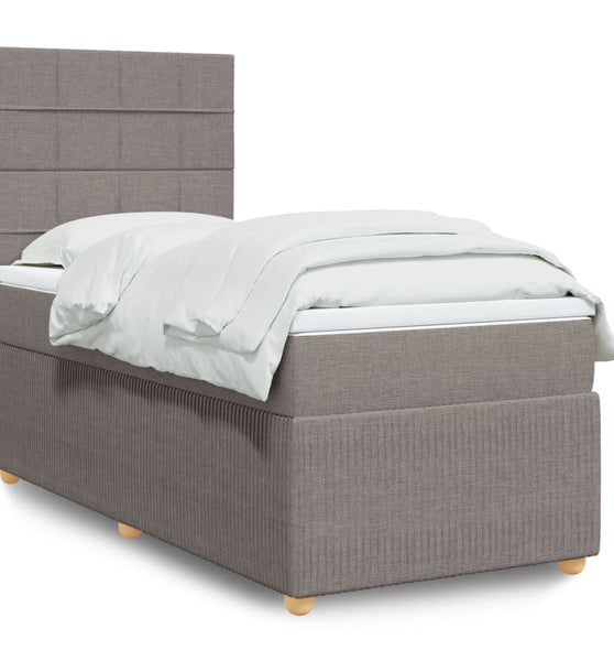 Boxspringbett mit Matratze Taupe 80x200 cm Stoff
