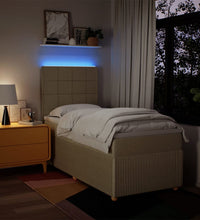 Boxspringbett mit Matratze Creme 80x200 cm Stoff