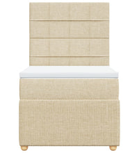 Boxspringbett mit Matratze Creme 80x200 cm Stoff