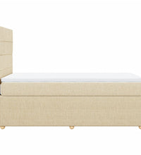 Boxspringbett mit Matratze Creme 80x200 cm Stoff