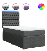 Boxspringbett mit Matratze Dunkelgrau 80x200 cm Stoff