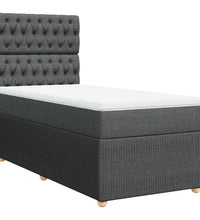 Boxspringbett mit Matratze Dunkelgrau 80x200 cm Stoff
