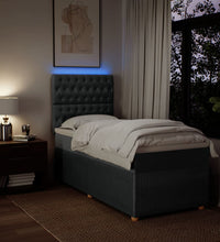 Boxspringbett mit Matratze Dunkelgrau 80x200 cm Stoff