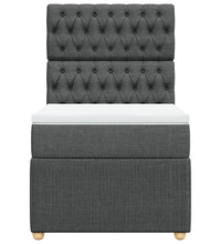 Boxspringbett mit Matratze Dunkelgrau 80x200 cm Stoff