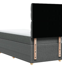Boxspringbett mit Matratze Dunkelgrau 80x200 cm Stoff