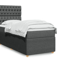 Boxspringbett mit Matratze Dunkelgrau 80x200 cm Stoff
