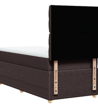 Boxspringbett mit Matratze Dunkelbraun 80x200 cm Stoff